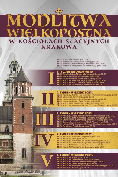 program modlitwy w kościołach stacyjnych w krakowie